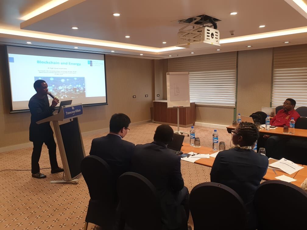 Briefing partners at Transcorp Hilton, Abuja.