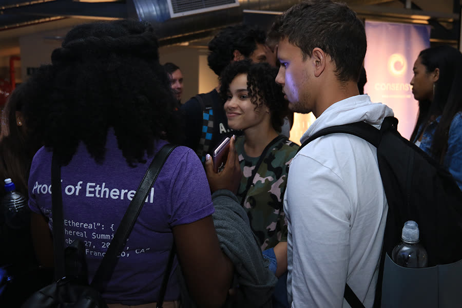 EthCapeTown — Networking on the V&A Waterfront after the session.