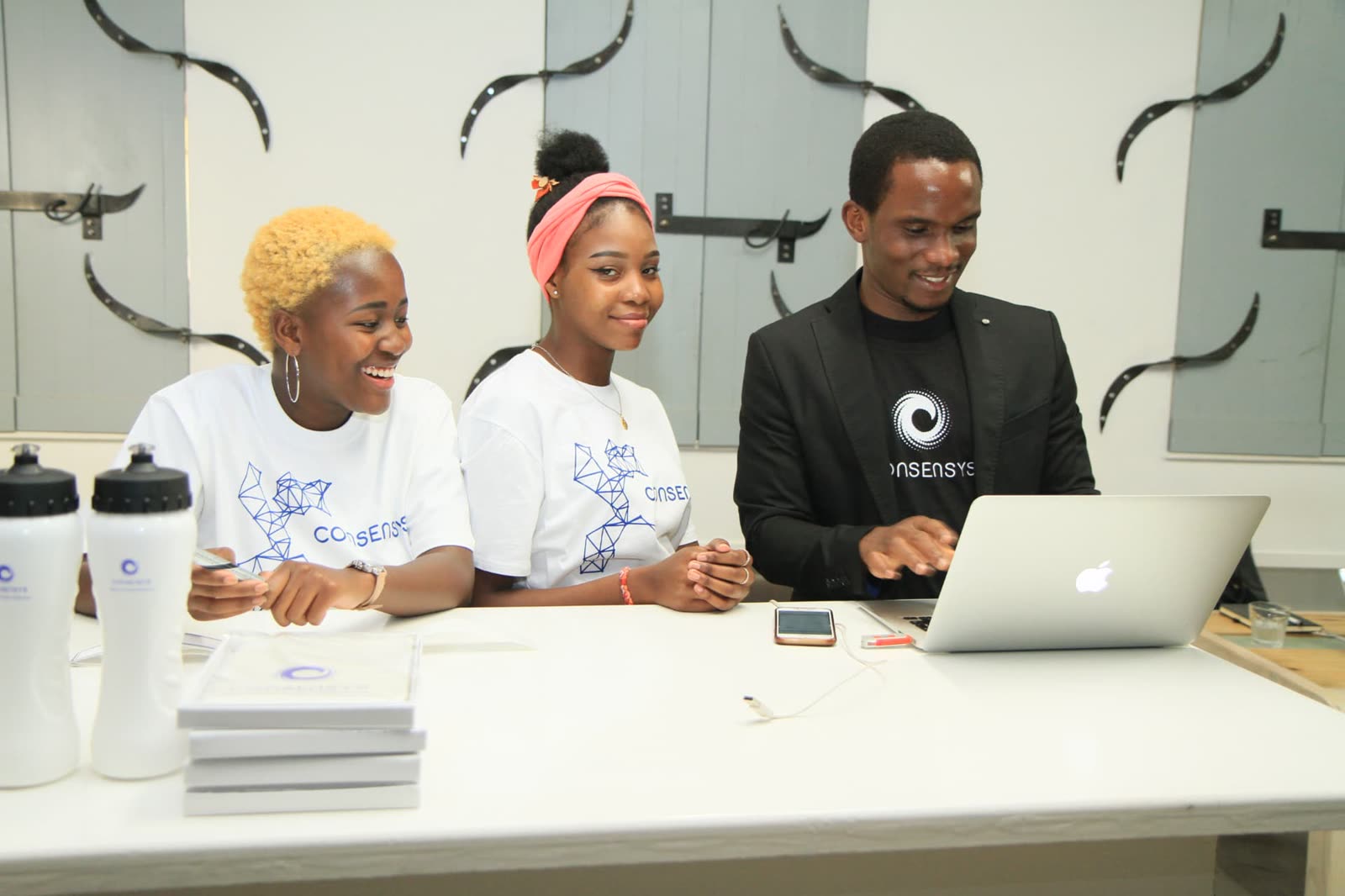 EthJoburg 1 — Accreditation and welcome at the Standard Bank Incubator.