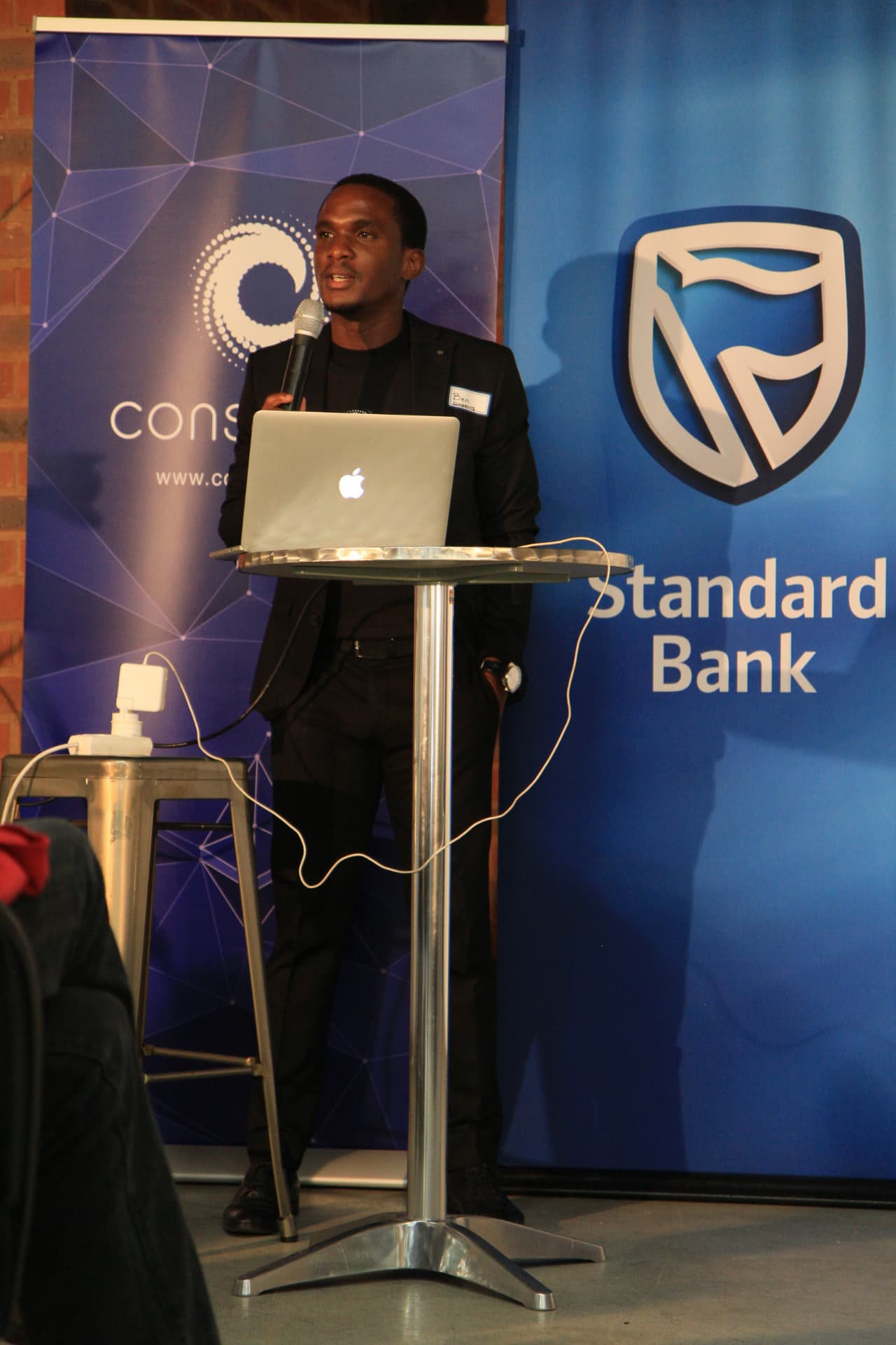EthJoburg 1 — Ben Onuoha opens the first ConsenSys meetup in Africa.