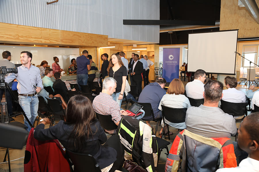 EthJoburg 2 — Impact Hub Johannesburg set up ahead of the session.