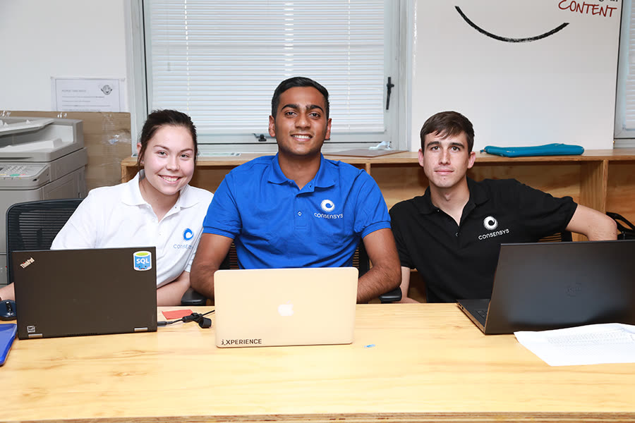 EthJoburg 2 — The ConsenSys team on the registration desk.