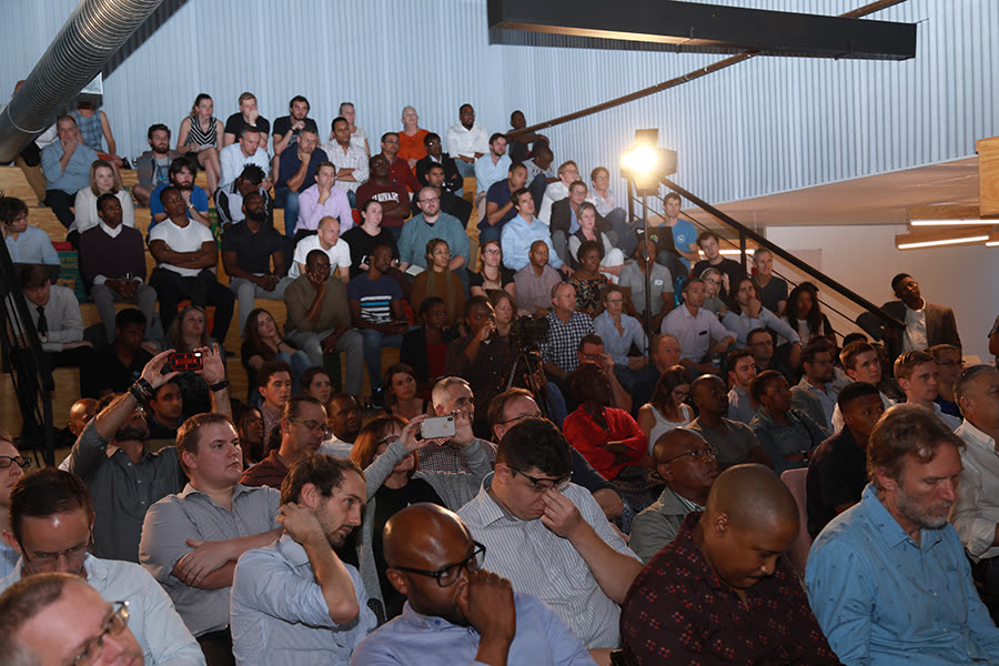 EthJoburg 2 — Attendees recording the technical walkthrough.