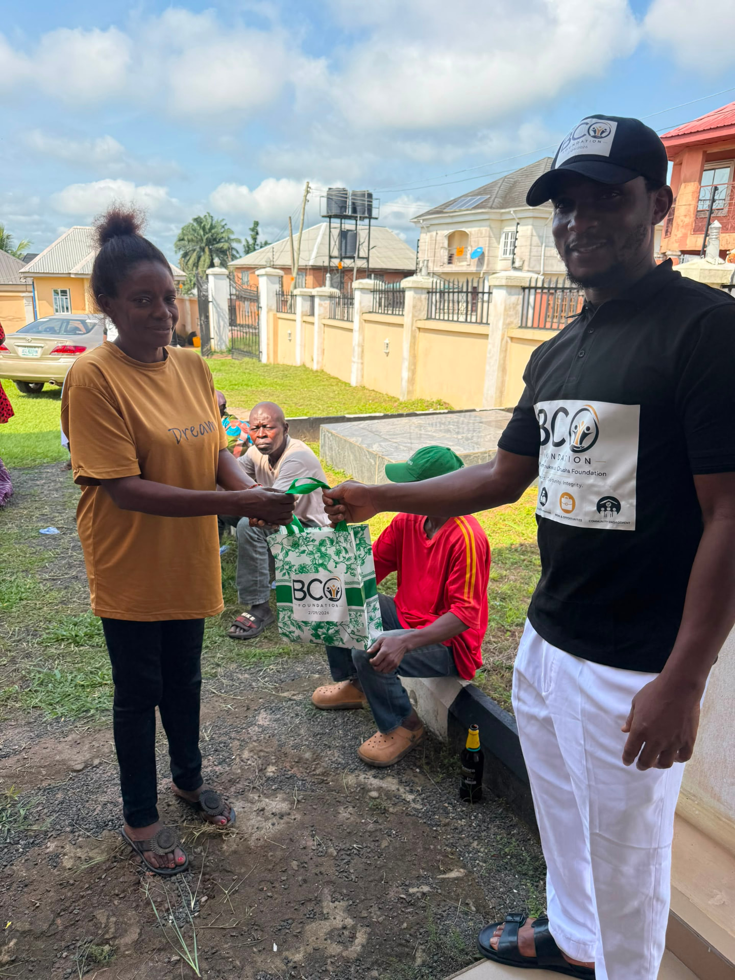Another family receiving support at the outreach